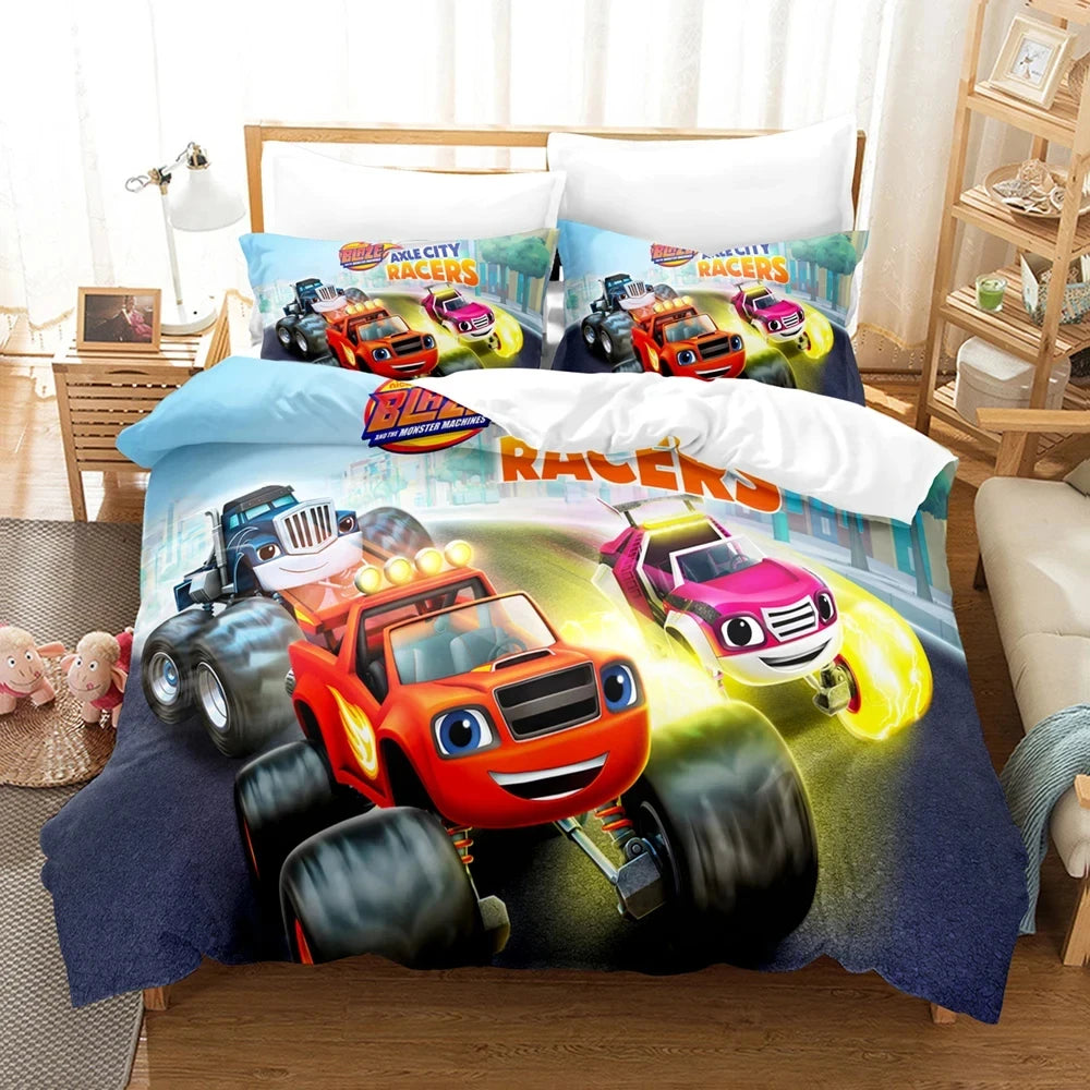 Blaze Cartoon Monster Machines Duvet Bedding Set