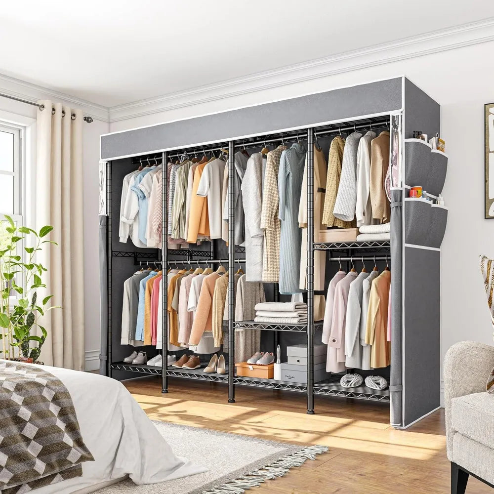 Clothes Rack with Cover, Loads 1100 LBS