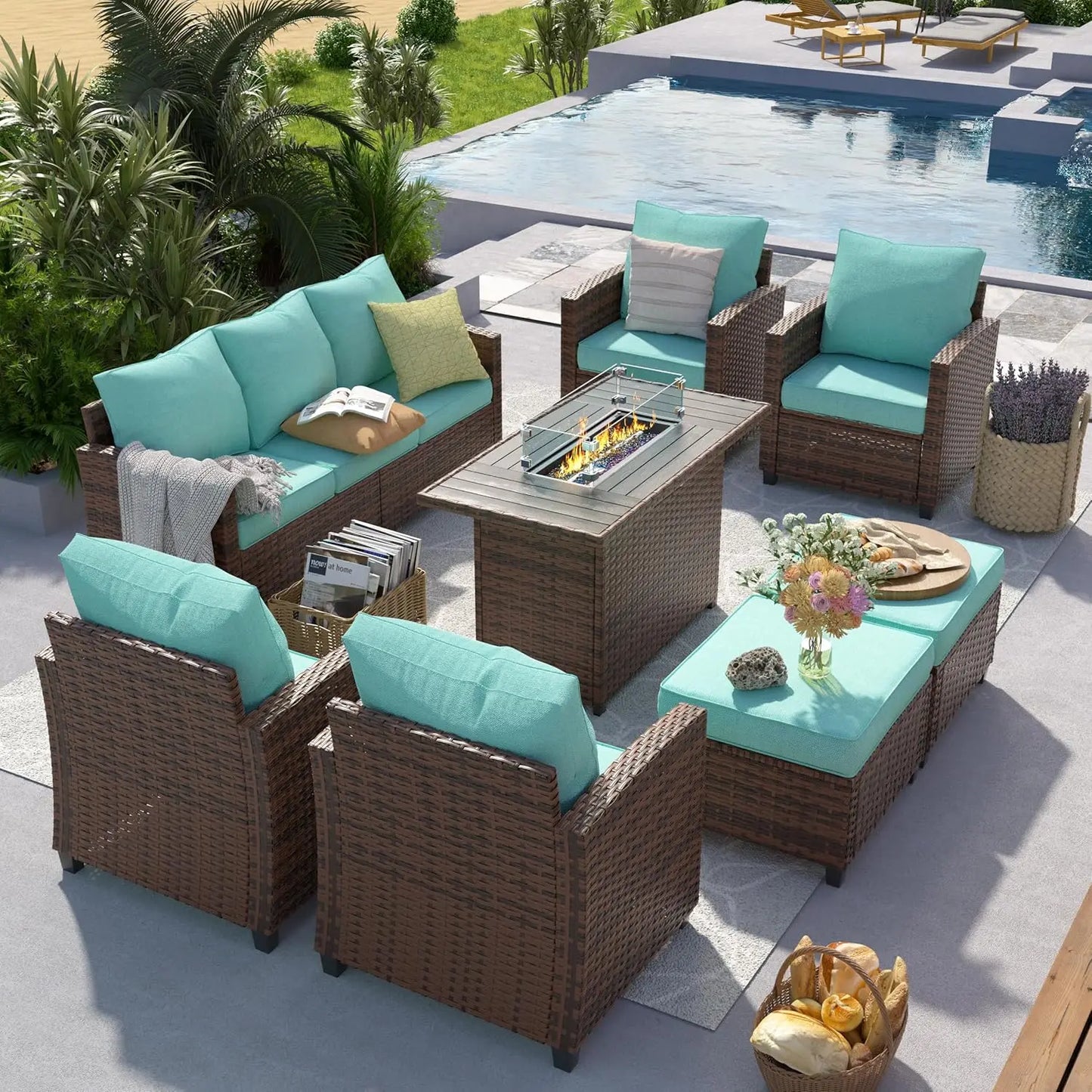 6 Pieces Sectional Conversation Sets