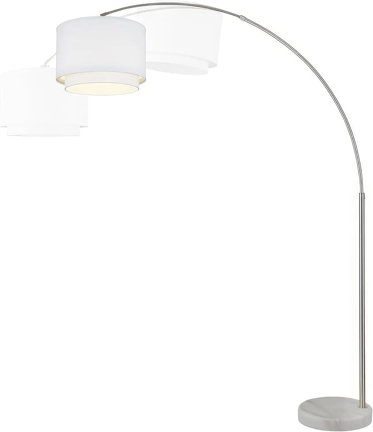 Corner Arching Lamp with White Double Shade