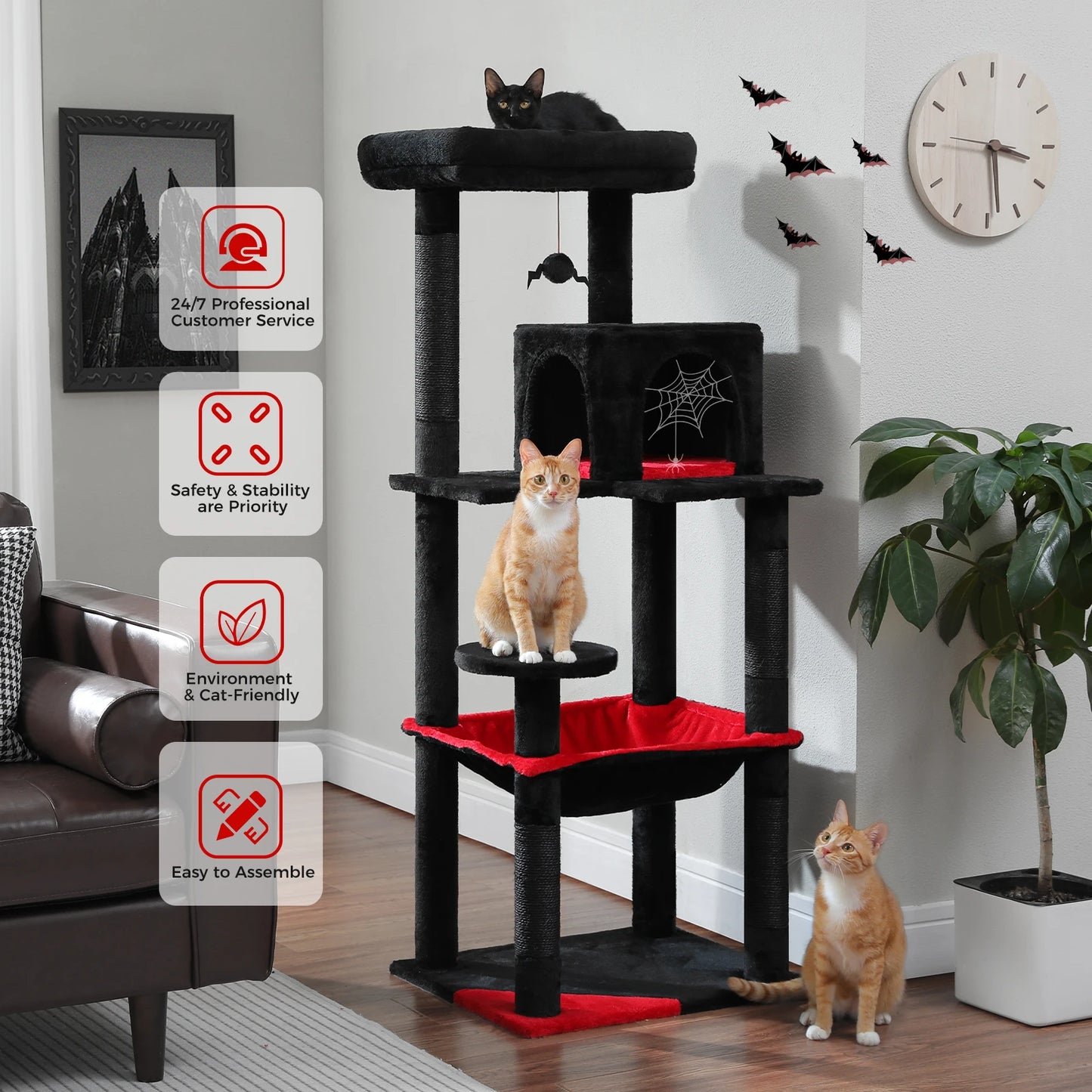 Gothic Cat Tree Suitable for 2-3Cats