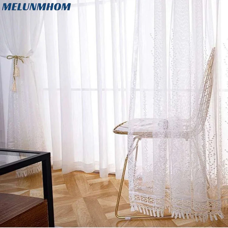 American Embroidered Sheers for Living Room Bedroom