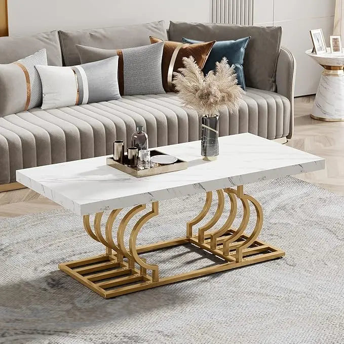 Modern Coffee Table with Geometric Frame