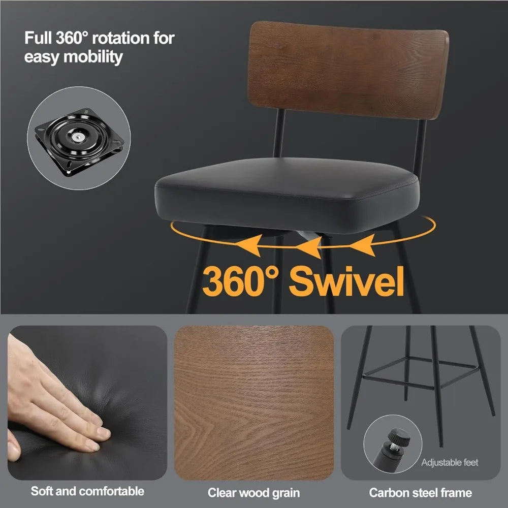 Counter Height Swivel Bar Stools Set of 4