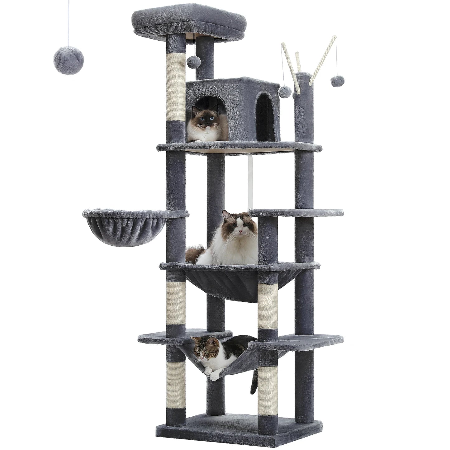 Tall Cat Tower for Indoor Cats Multi-Level