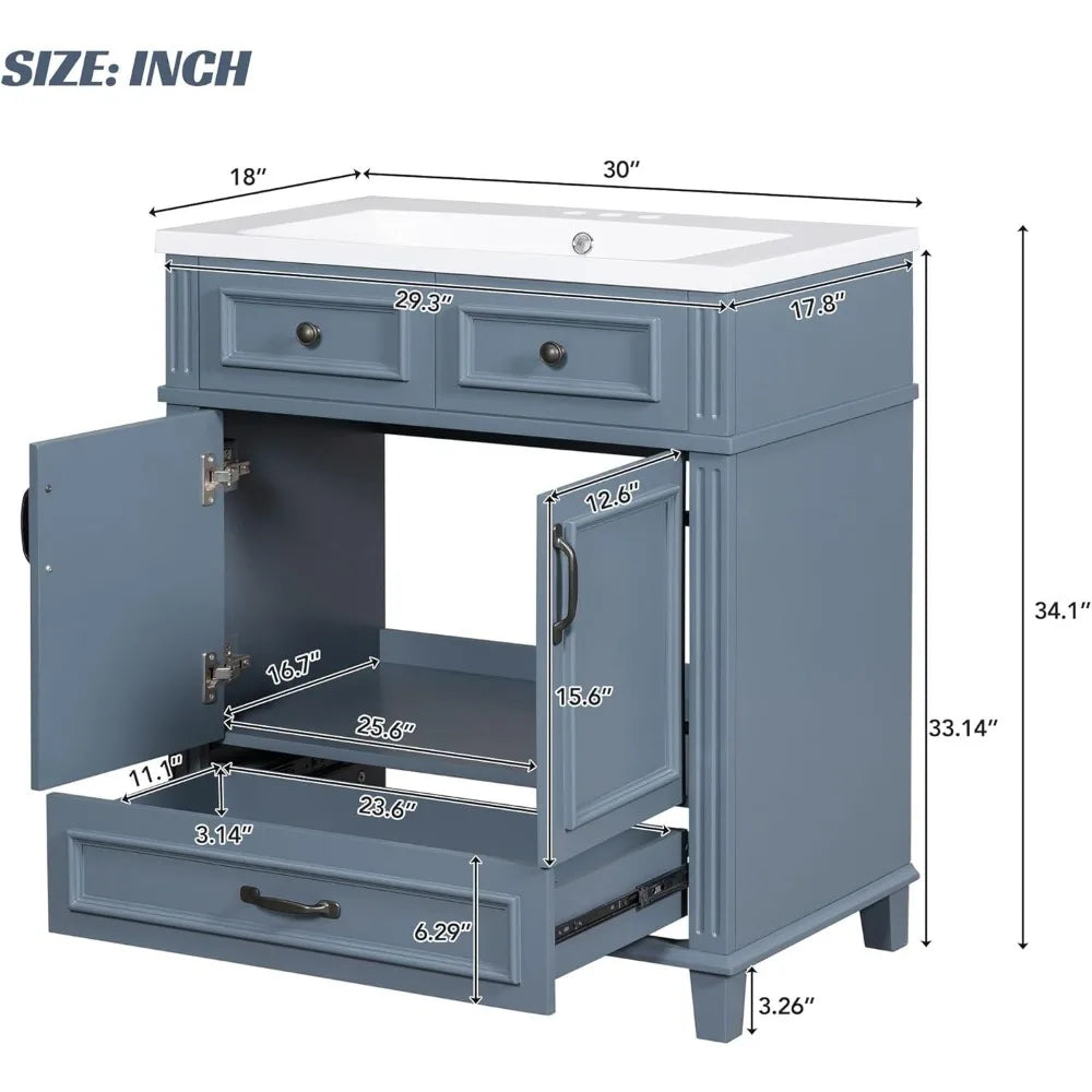 30 Inch Bathroom Vanity with Sink Combo