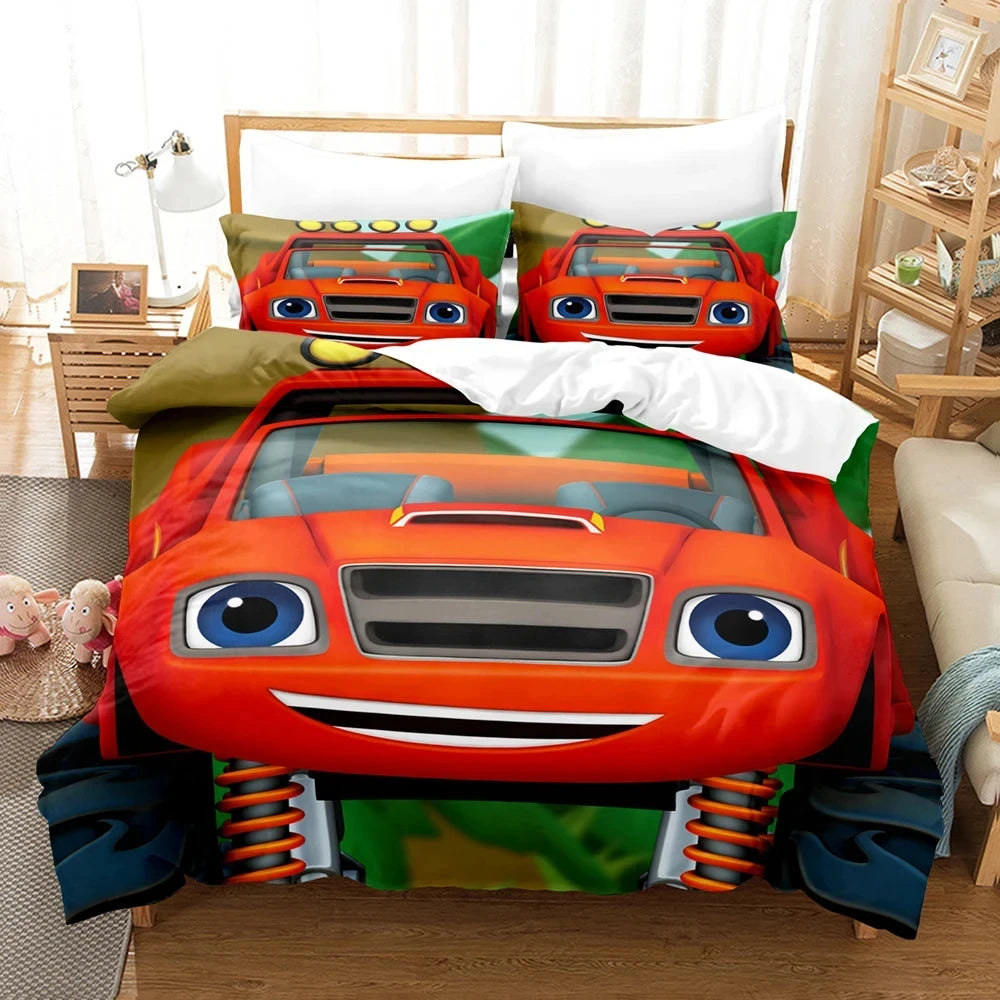 Blaze Cartoon Monster Machines Duvet Bedding Set