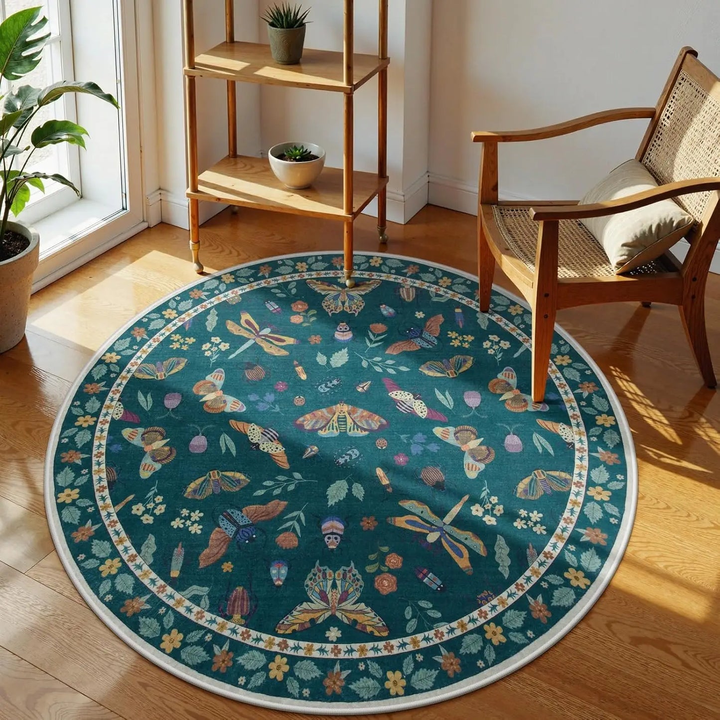 Non-Slip Soft Round Rug 4Ft Ultra-Thin