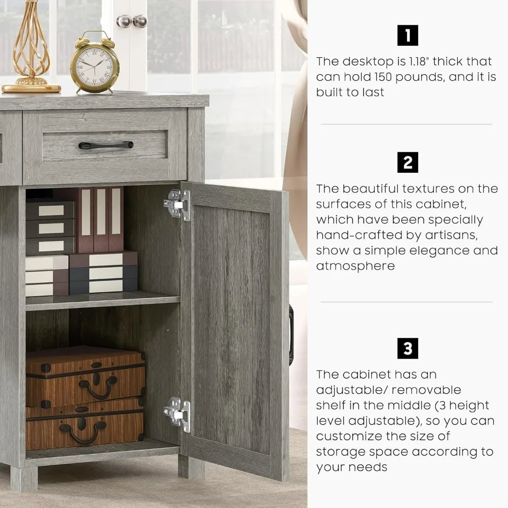 Executive Office Desk with 5 Drawers