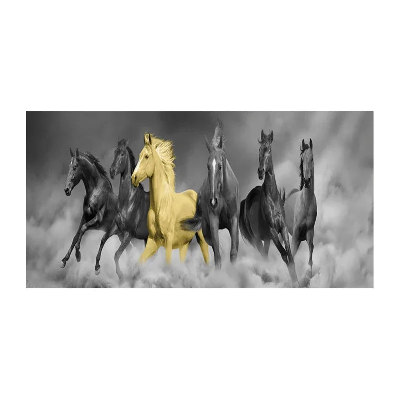 Framed Running Horse Painting