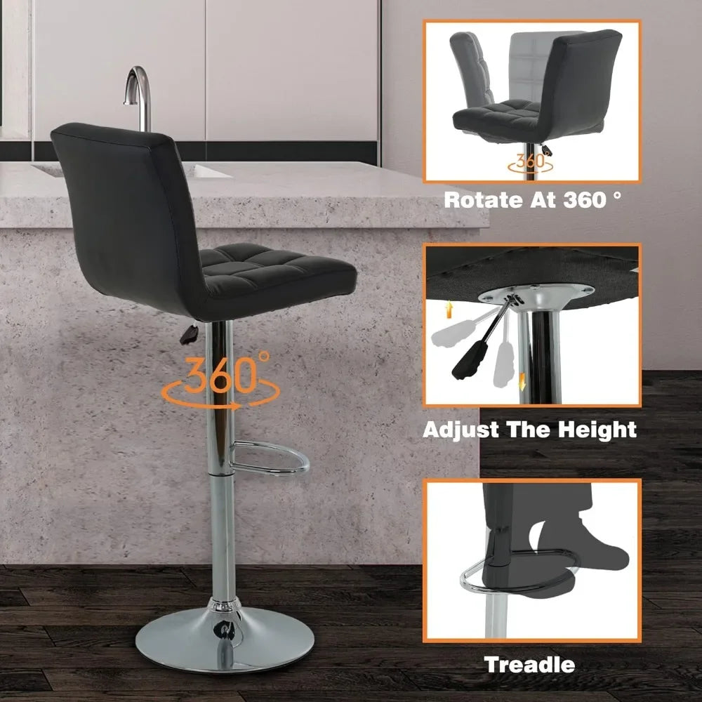 Modern Adjustable Bar Stool Set of 2