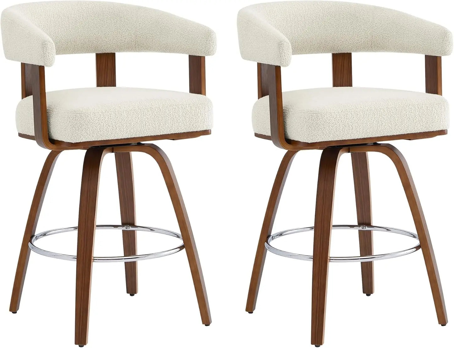 Set of 2 Swivel Counter Height Barstools