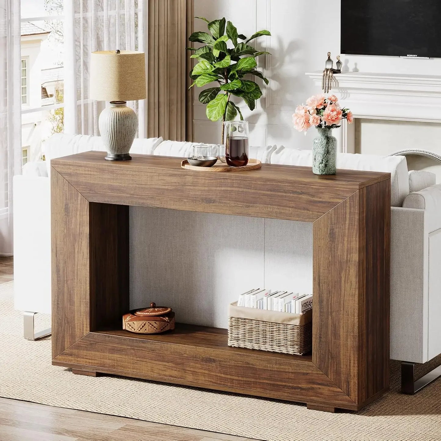 47-Inch Entryway Table with Storage