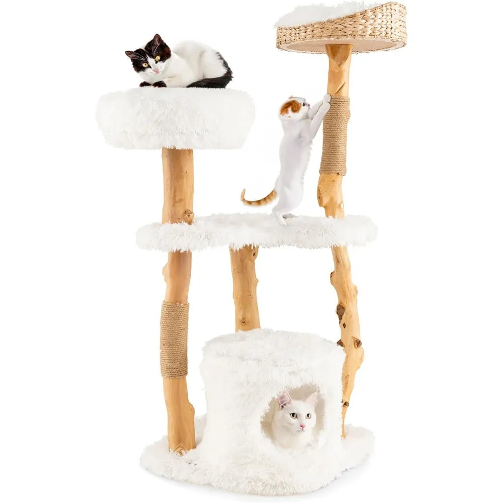 Solid Wood Modern Cats Tower