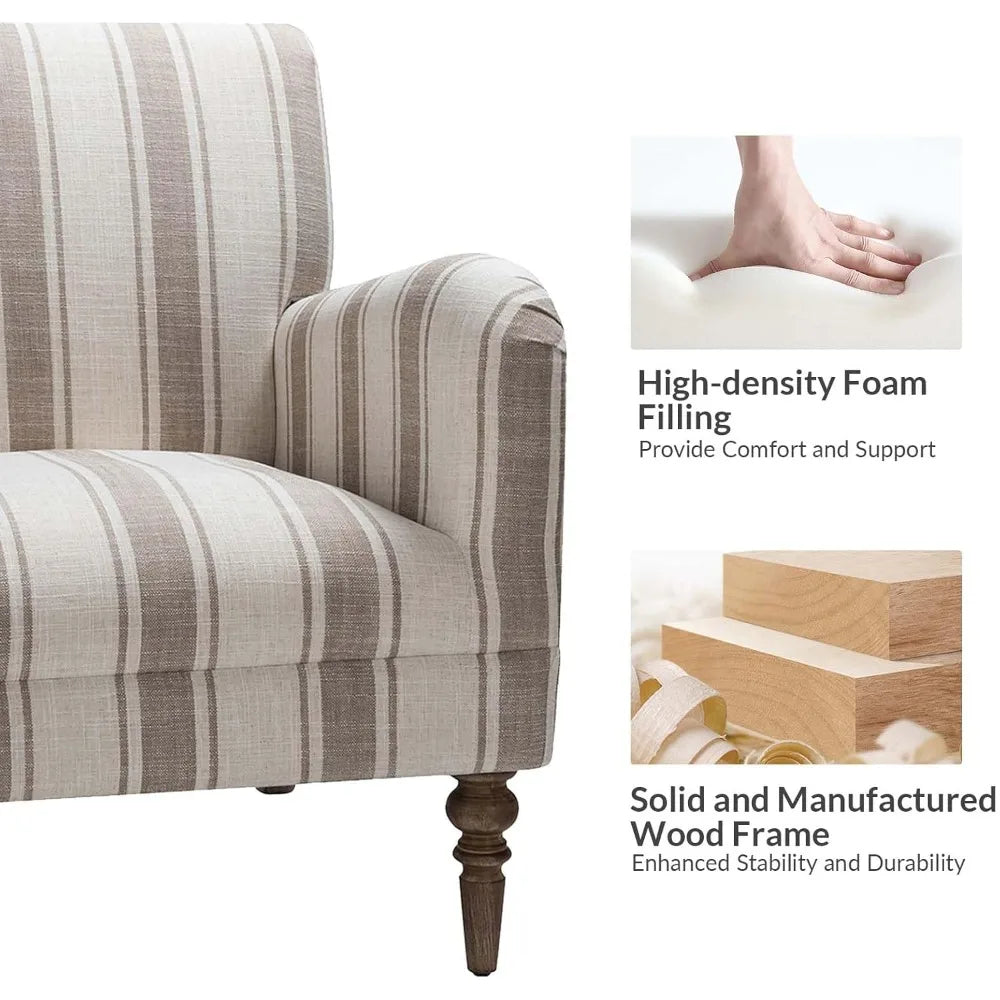 Modern Accent Chair with Arms and Wooden Legs