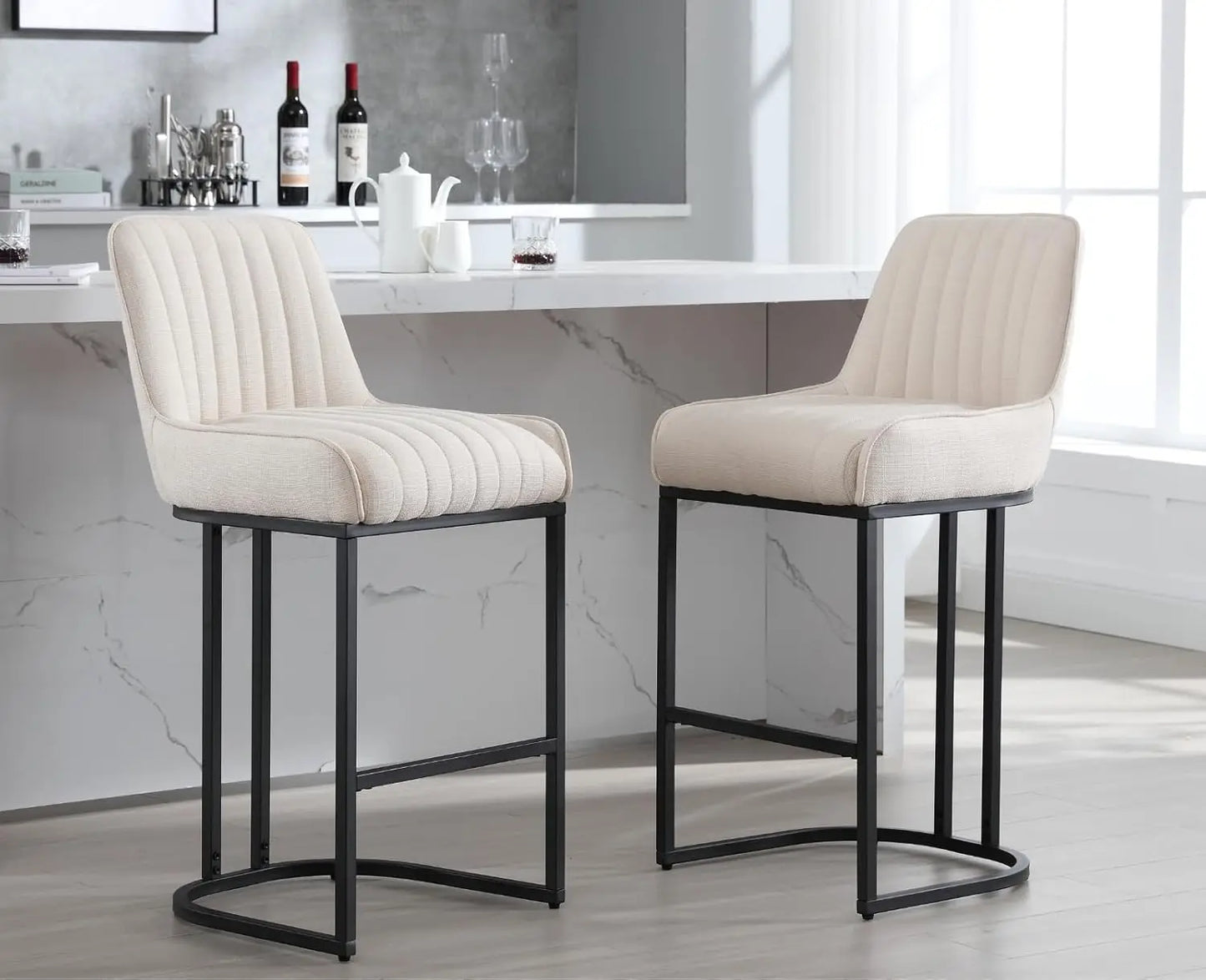 Set of 2 Modern Counter Height Bar Stools