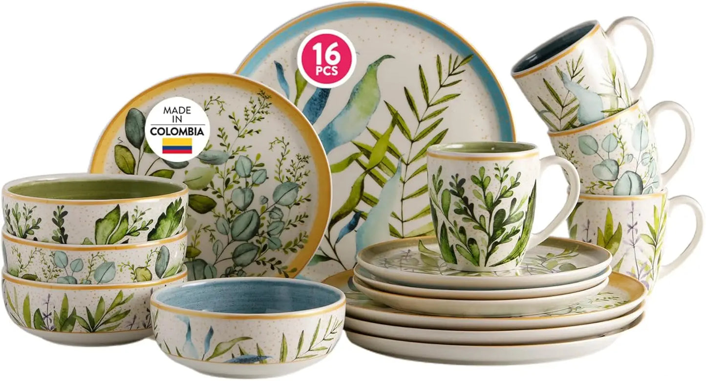 Corona Dinnerware Set 16– piece Plates Bowls and Mugs