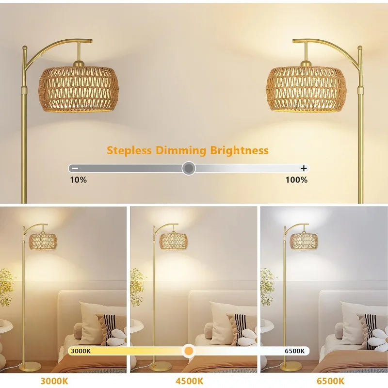 LED Gold Floor Lamp with Remote