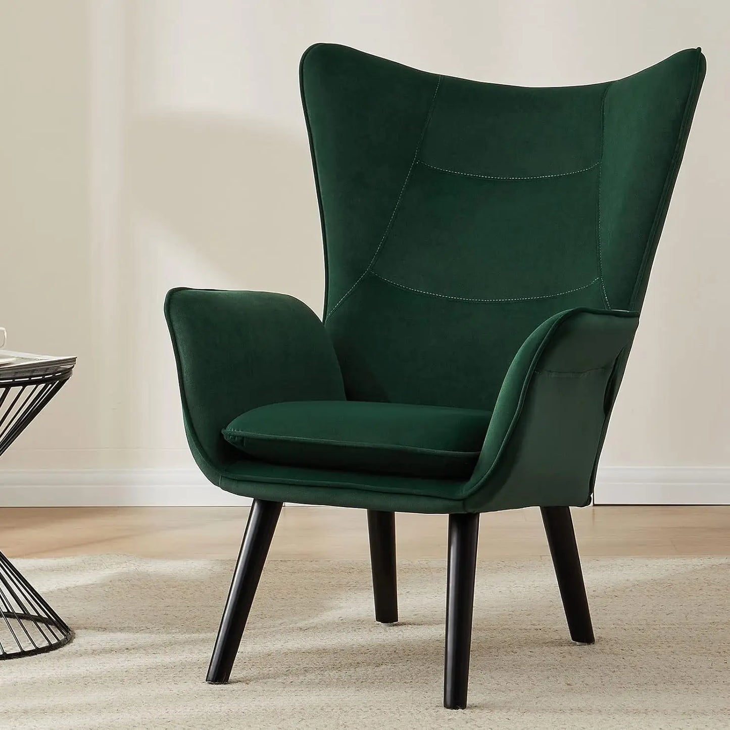 Velvet Wingback Accent Chairs