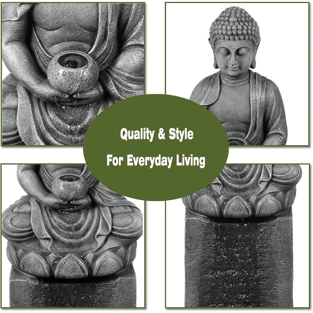 Meditation Buddha Statue Courtyard Fountain