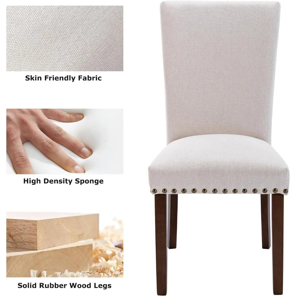 Upholstered Parsons Dining Chairs Set of 4
