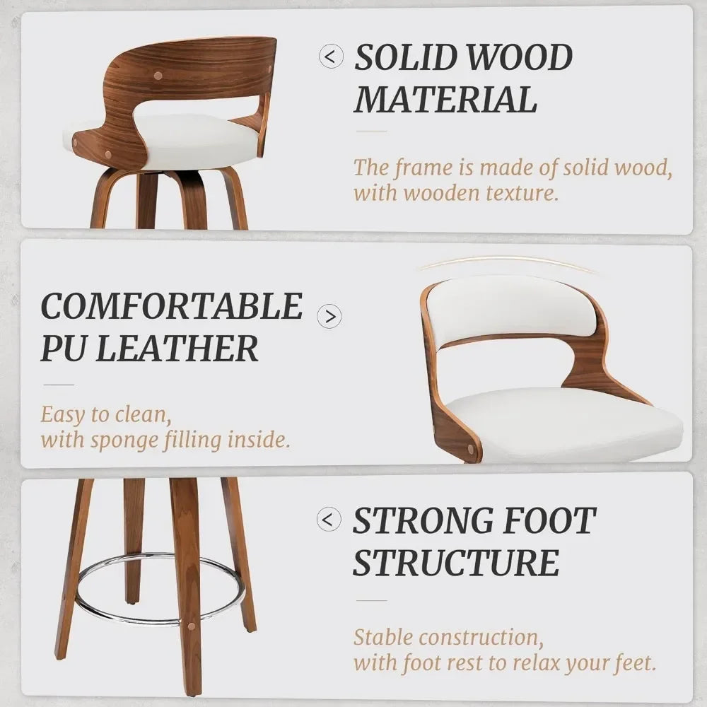 Set of 4 Counter Height Swivel Bar Stools