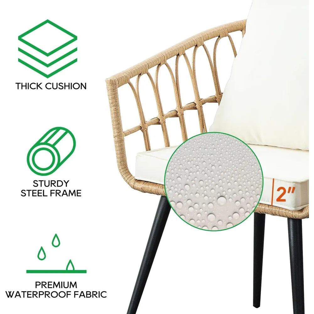 3 Piece Outdoor Wicker Patio Set