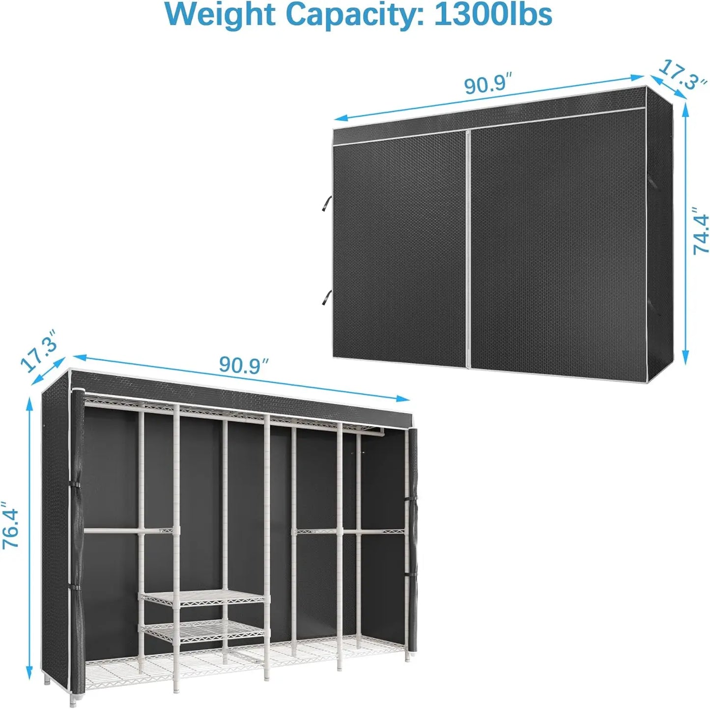 Large Covered Clothes Rack for Hanging Clothes