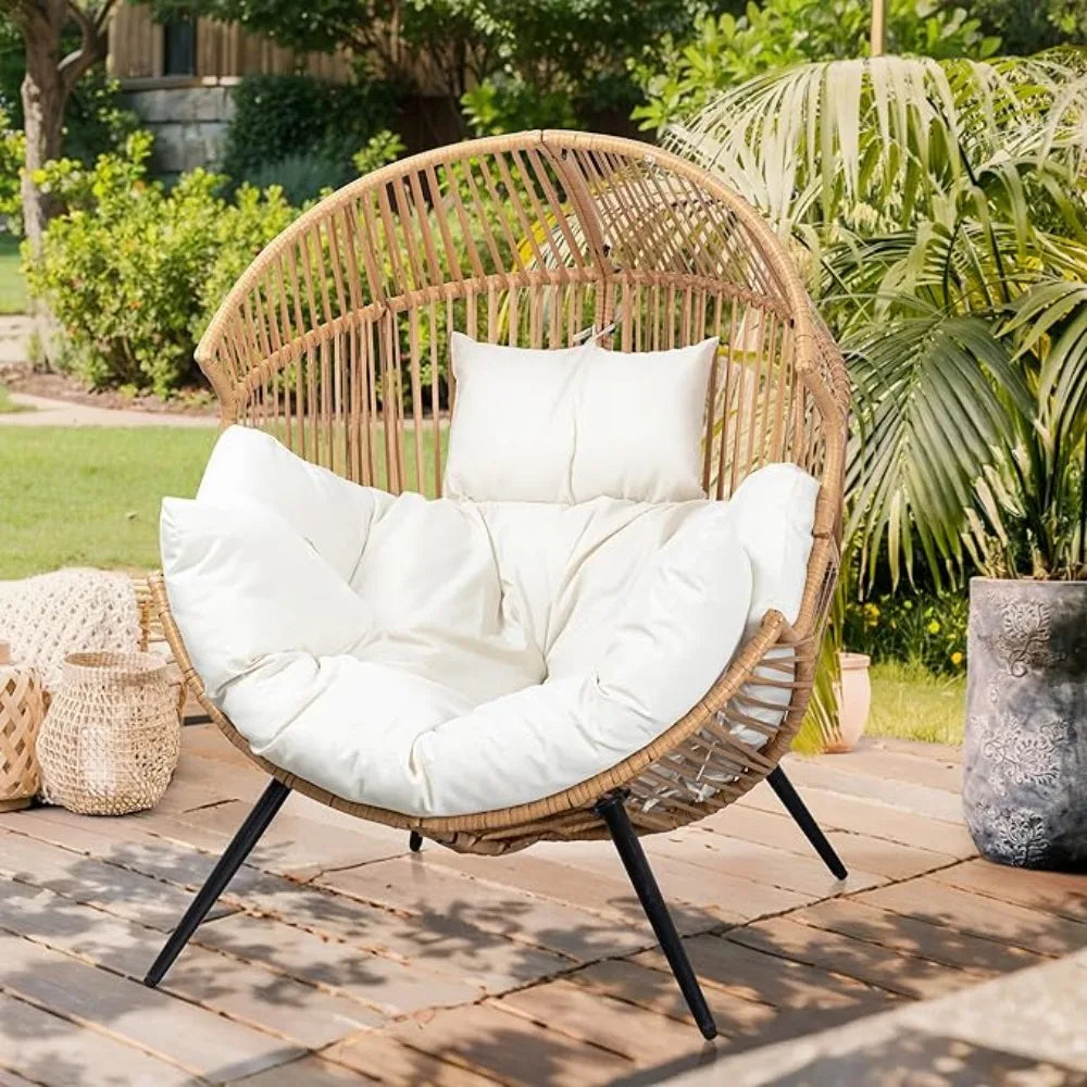 Wicker Rattan Chair with Cushion