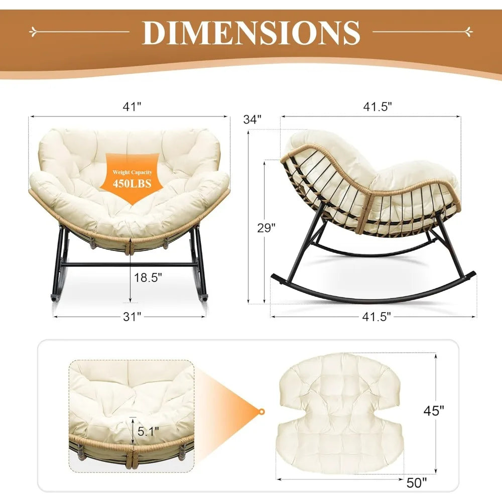 Outdoor Indoor Papasan Rocking Chair