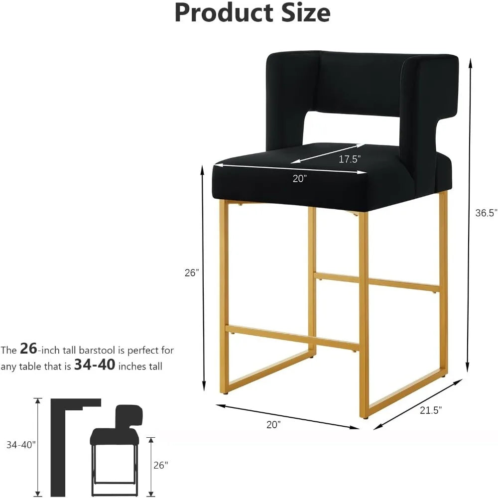 Velvet Counter Height Bar Stools Set of 4