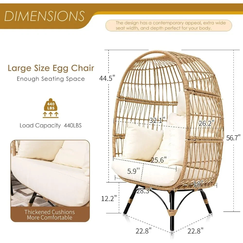 Modern Stationary Wicker Egg Chair
