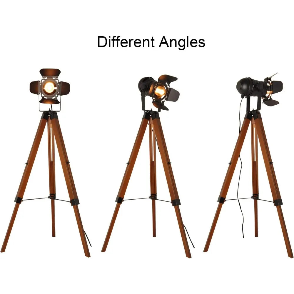 Vintage Wooden Camera Spotlight Lamp