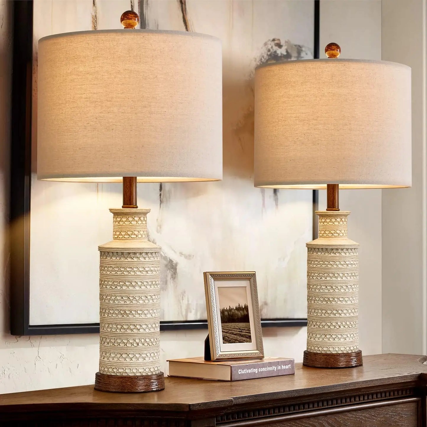 24'' Vintage Table Lamp Set of 2