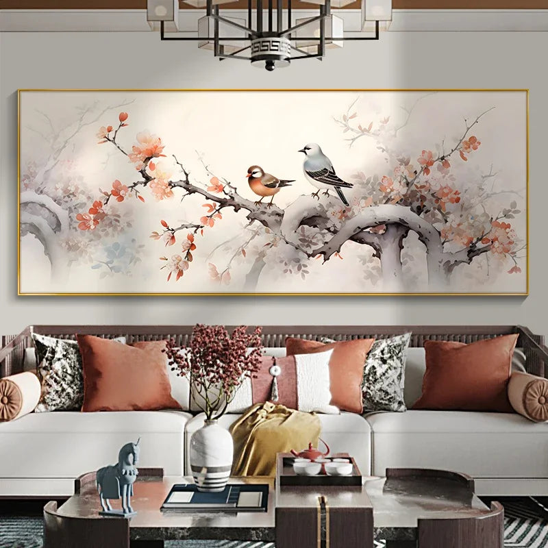 Flower and Bird Traditional Living Room Painting