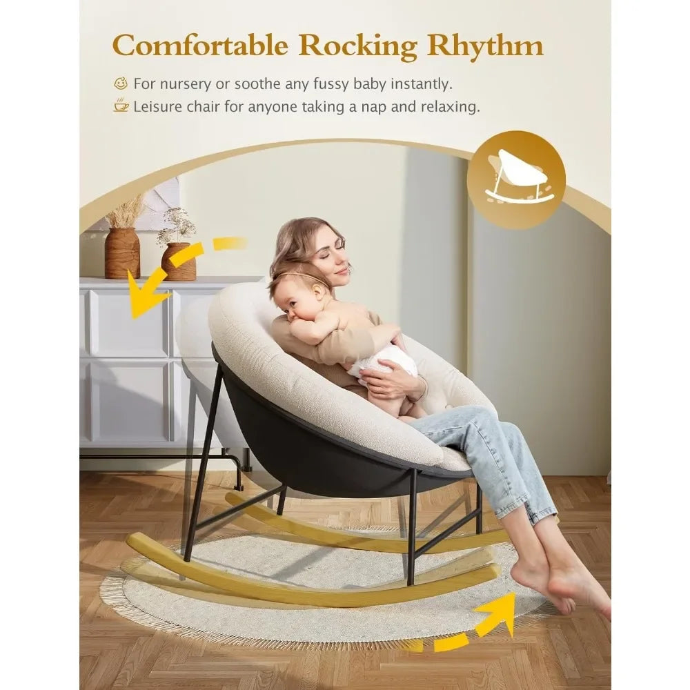 Modern Upholstered Nursery Rocking Chair