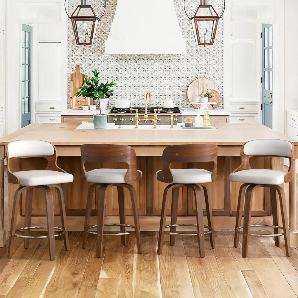 Set of 4 Counter Height Swivel Bar Stools