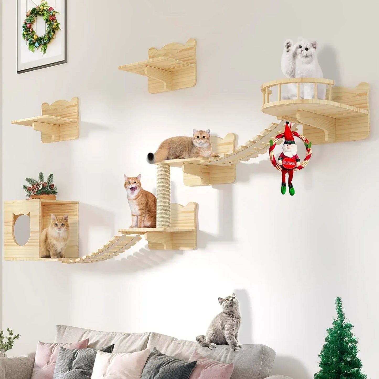 Wooden Wall Mounted Cat Furniture
