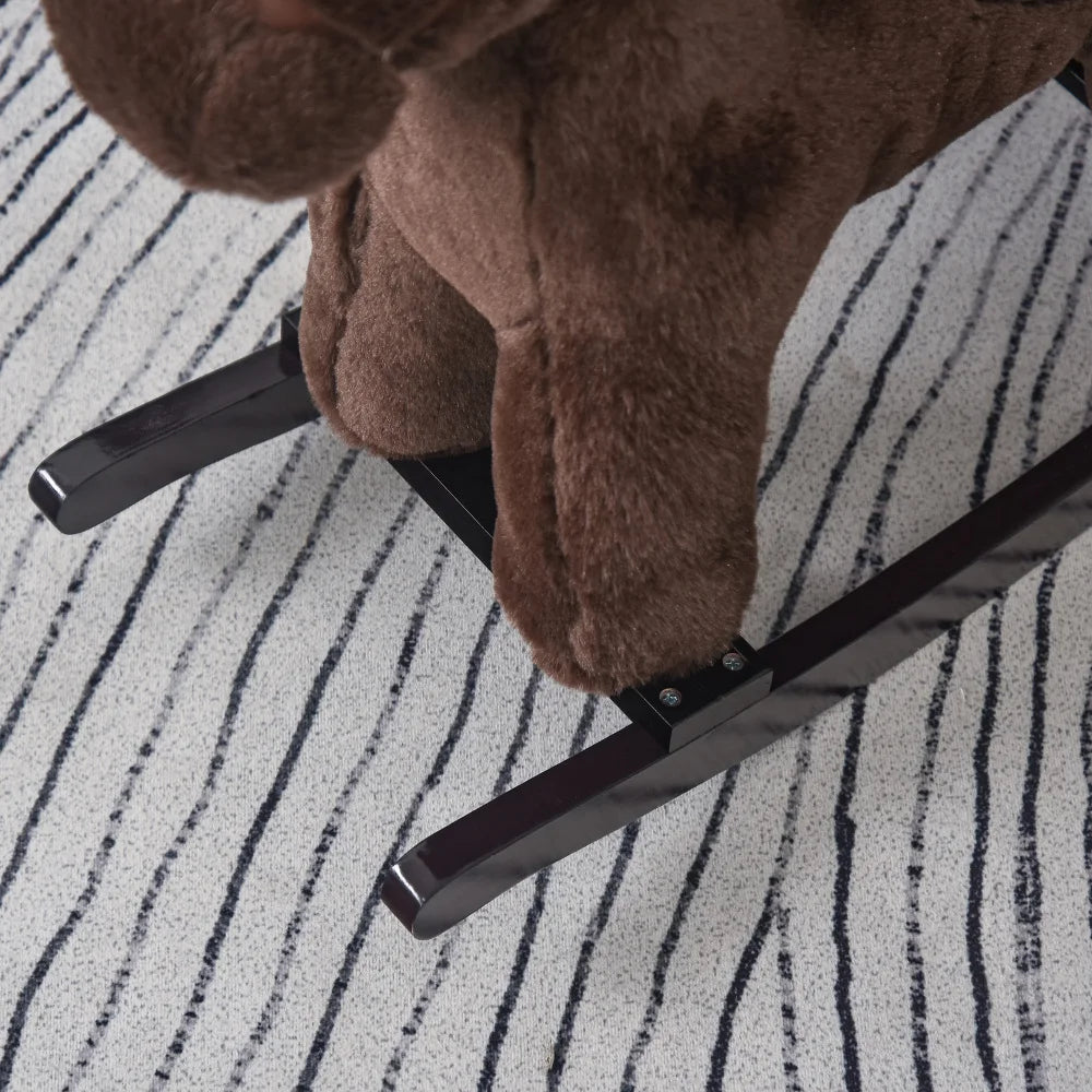 Kids Plush Rocking Horse with Bear Toy