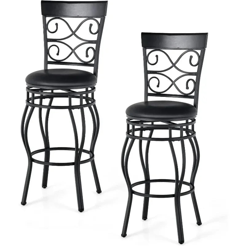 Vintage Bar Stools Set of 2, Swivel, 30" Height