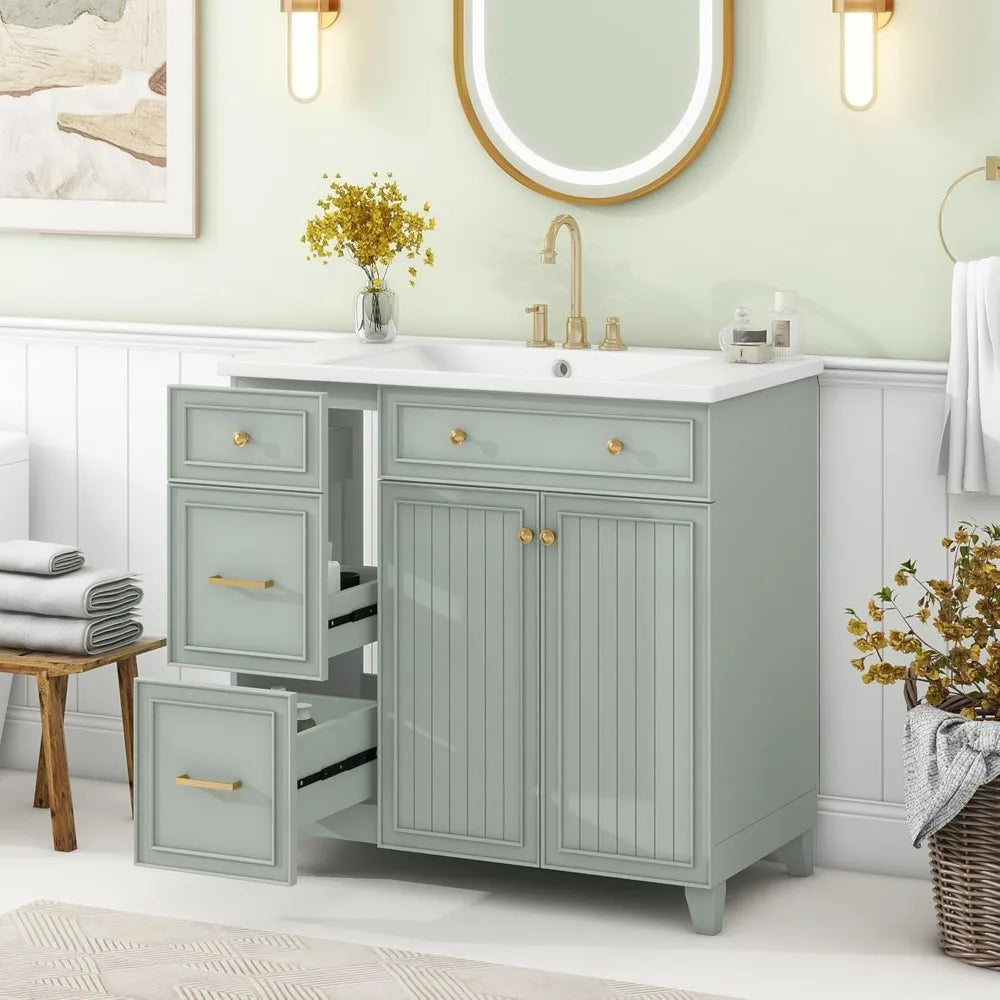 36" Bathroom Vanity with Resin Basin