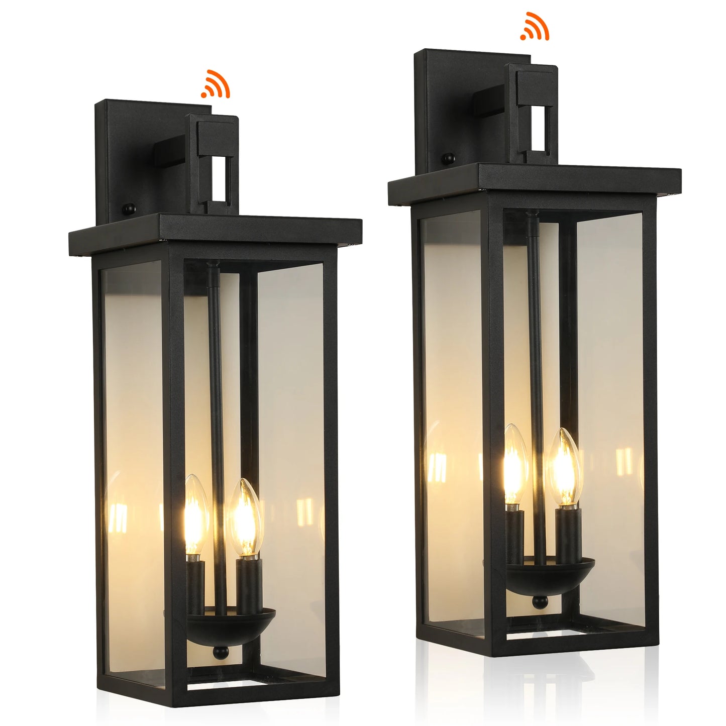 22"(H) Outdoor Wall Lantern with Dusk to Dawn Sensor