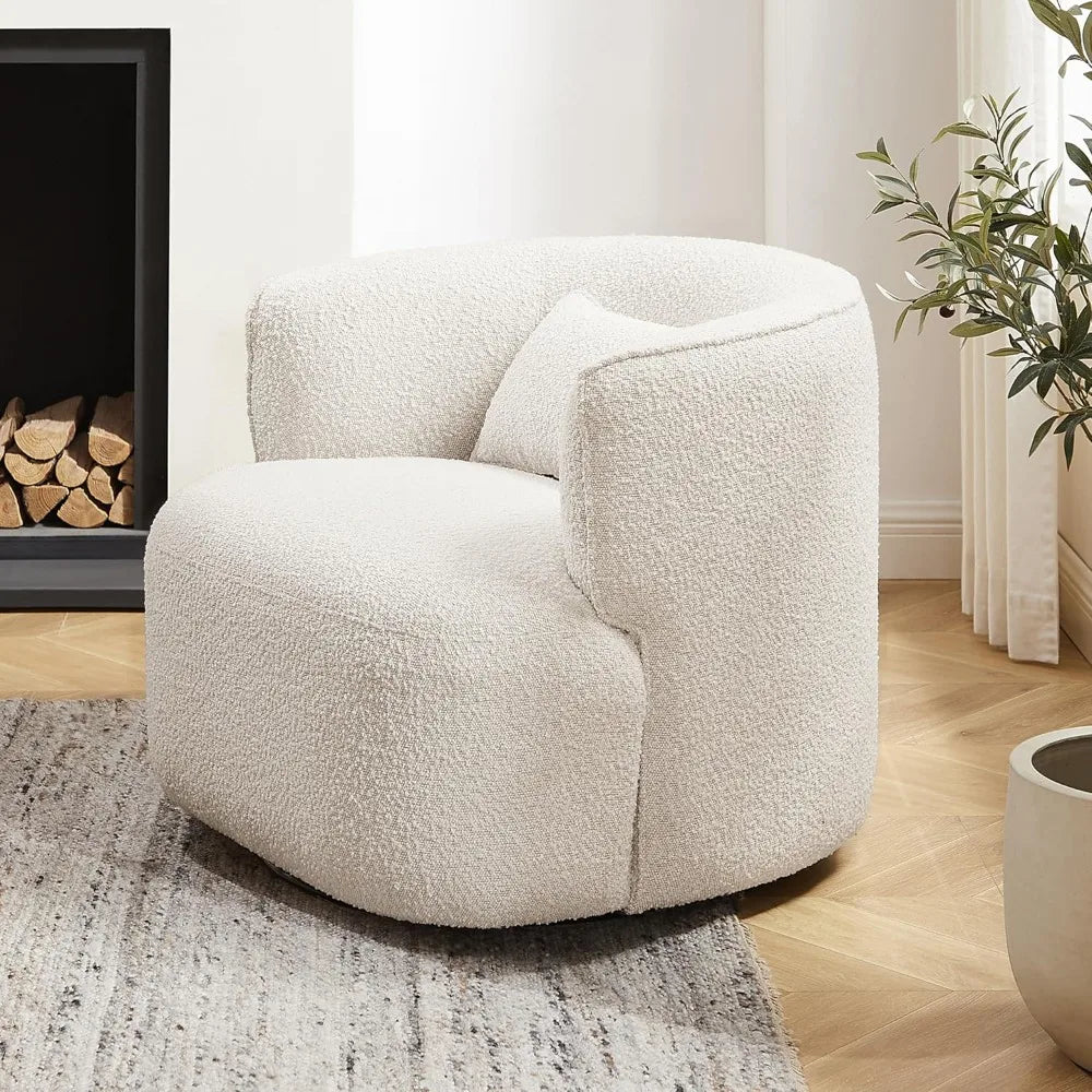 Swivel Barrel Chair with Pillow