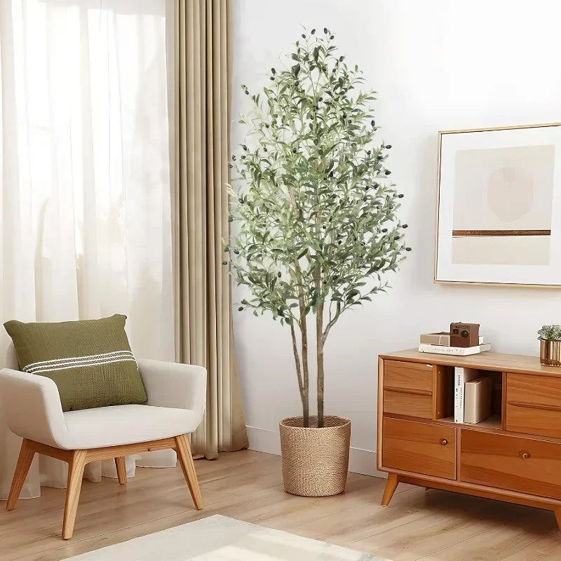 Artificial Olive Tree with Natural Wood Trunk