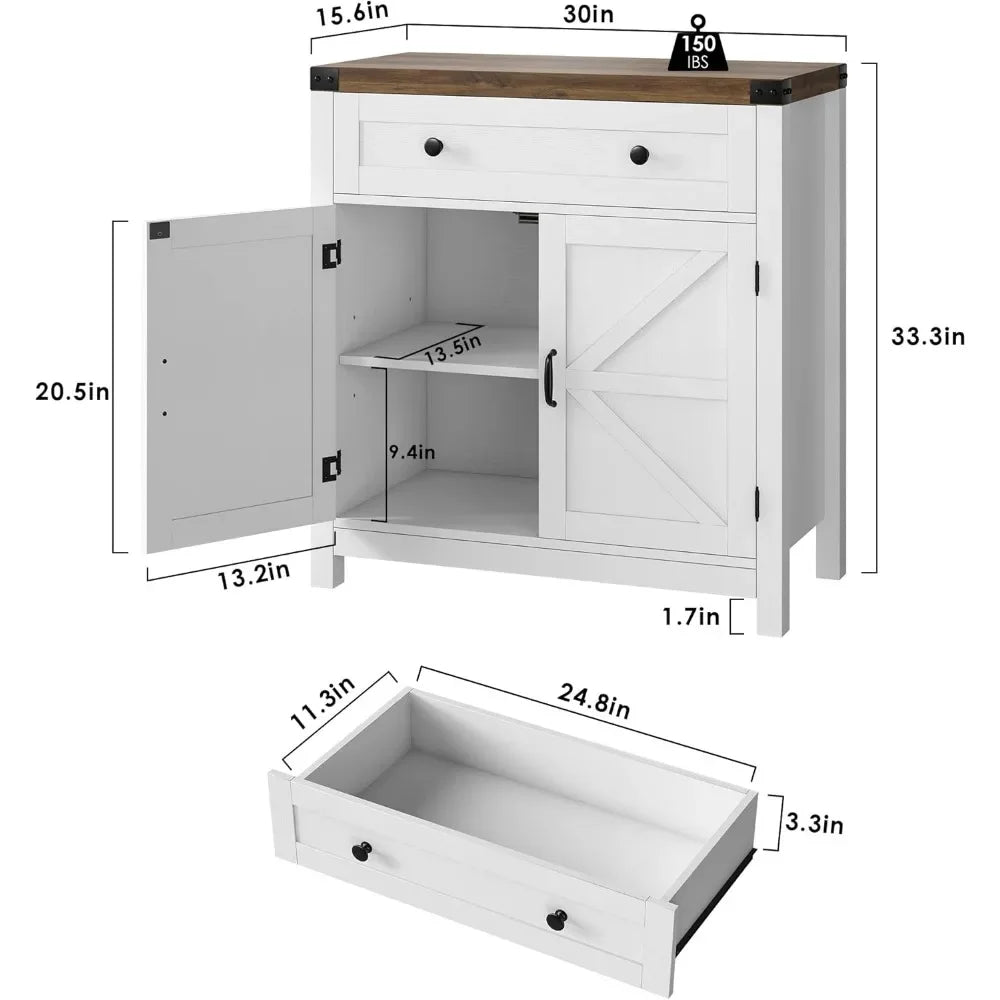 Farmhouse Kitchen Cabinet Adjustable Shelves