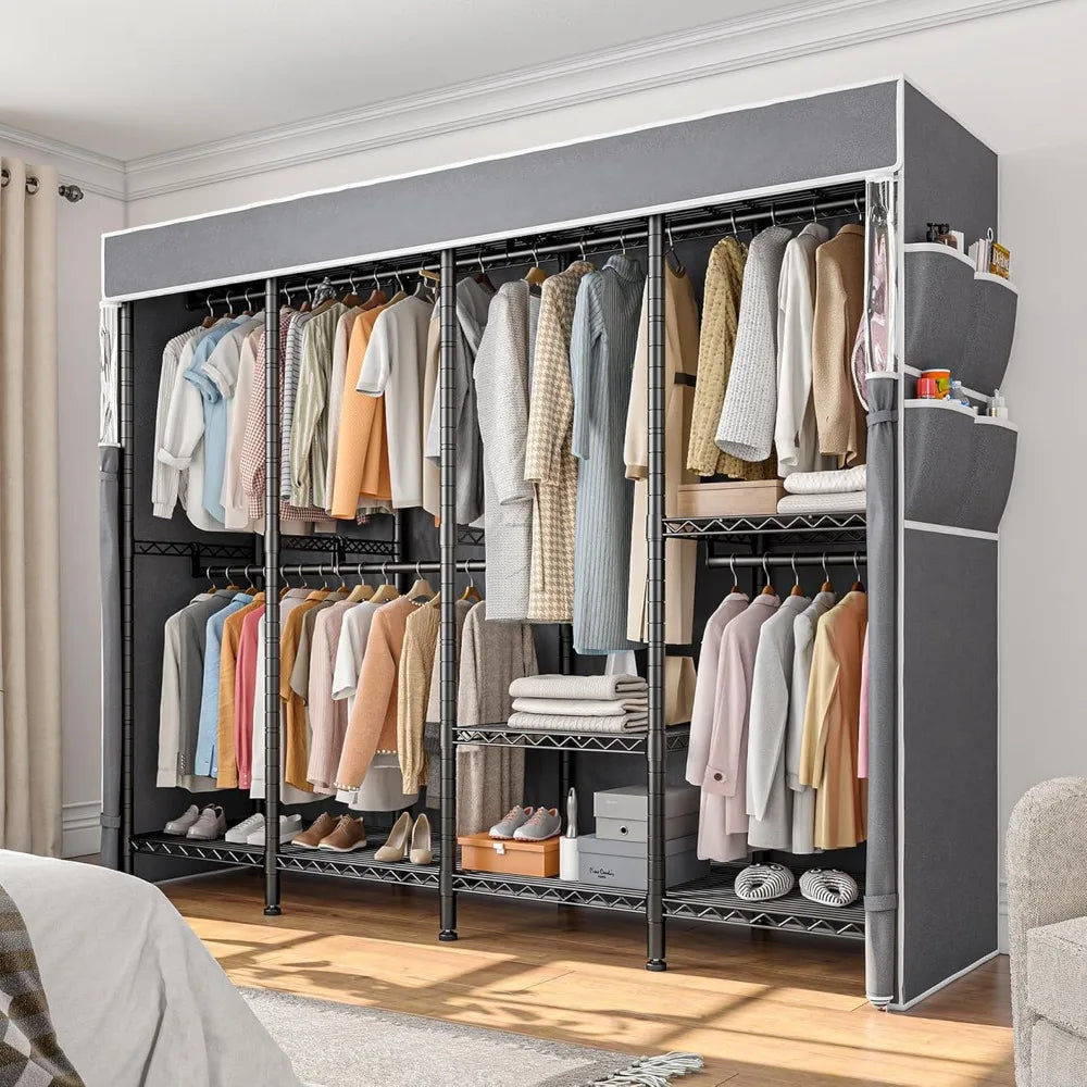 Clothes Rack with Cover, Loads 1100 LBS