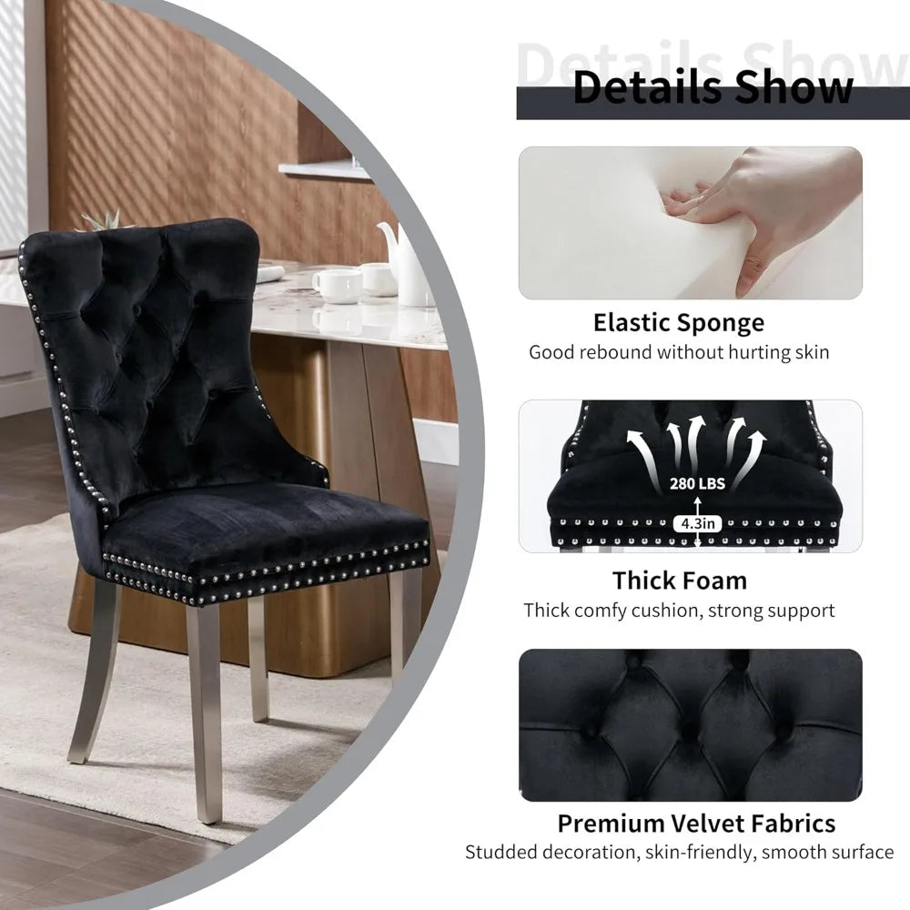5-Piece Luxury Round Glass Dining Set
