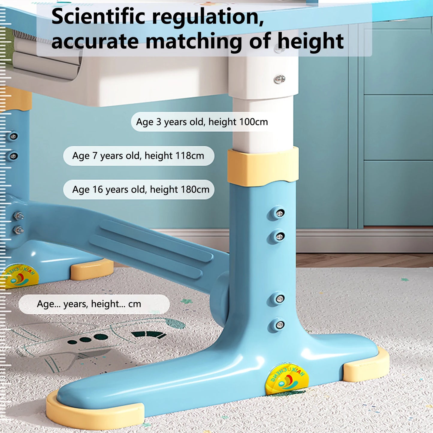 Kids Adjustable Height Study Table with Drawer Chair Set