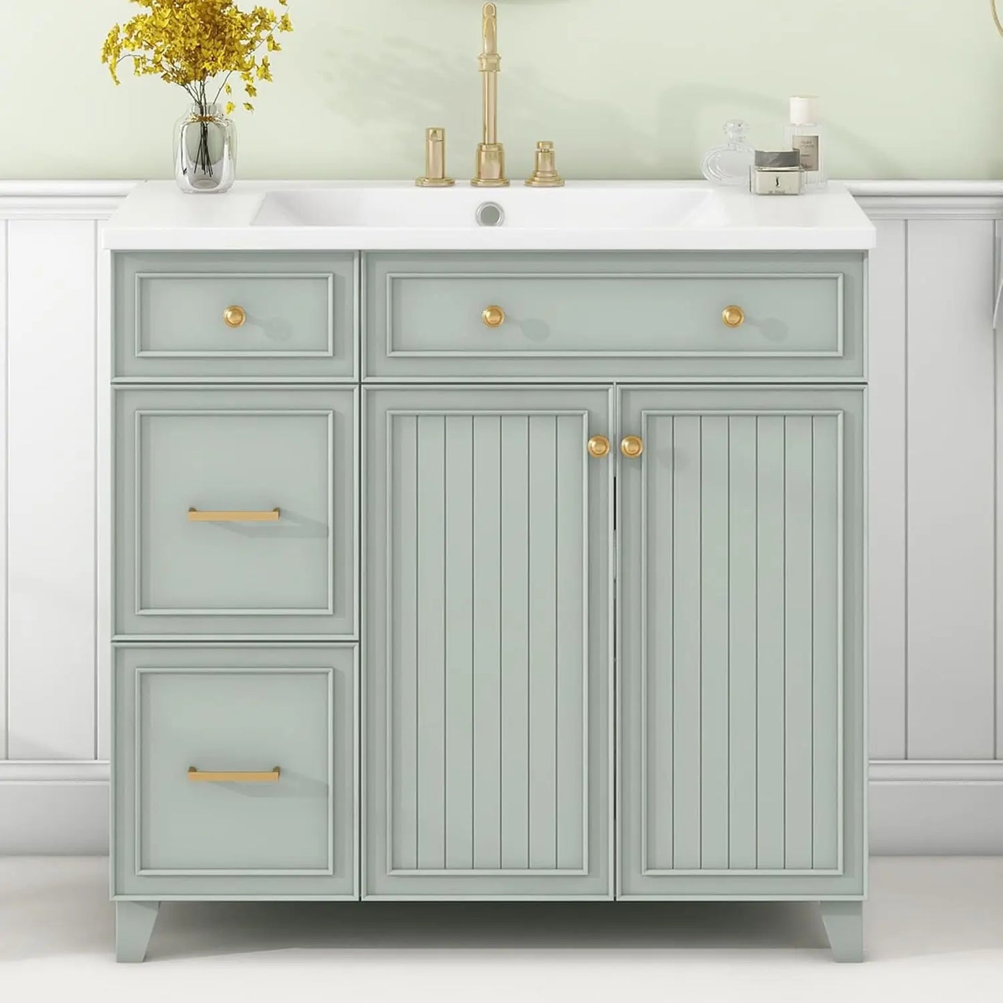 36" Bathroom Vanity with Resin Basin