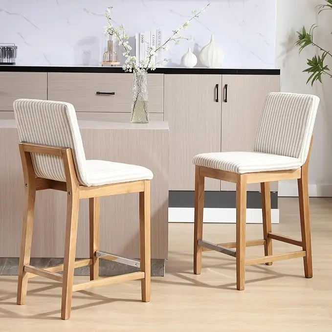 Set of 2 Counter Height Upholstered Bar Stools